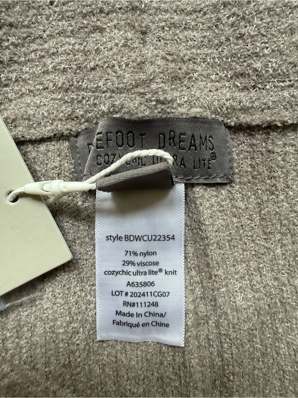 NWT Barefoot Dreams CozyChic Ultra Lite Crop Pant in Beach Rock Beige Tall XL - Picture 7 of 12